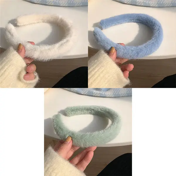 Candy Color Plush Headband for Women Winter Use — feature 2