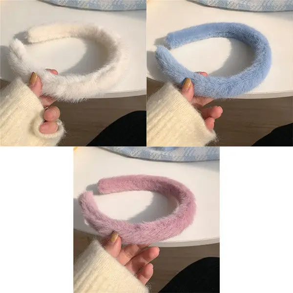 Candy Color Plush Headband for Women Winter Use — feature 3