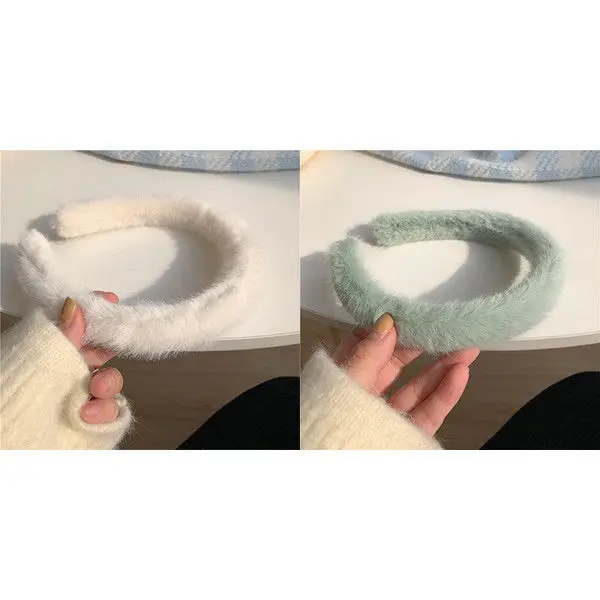Candy Color Plush Headband for Women Winter Use — feature 5