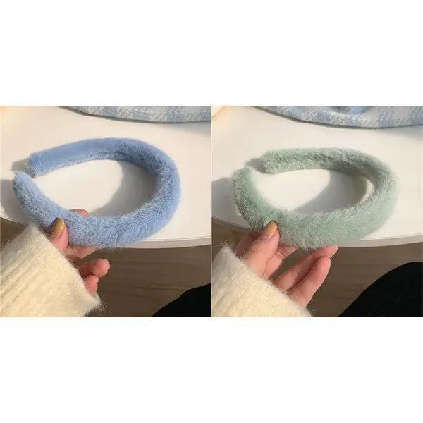 Candy Color Plush Headband for Women Winter Use — feature 7