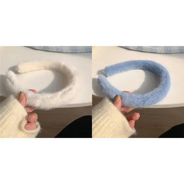 Candy Color Plush Headband for Women Winter Use — feature 8