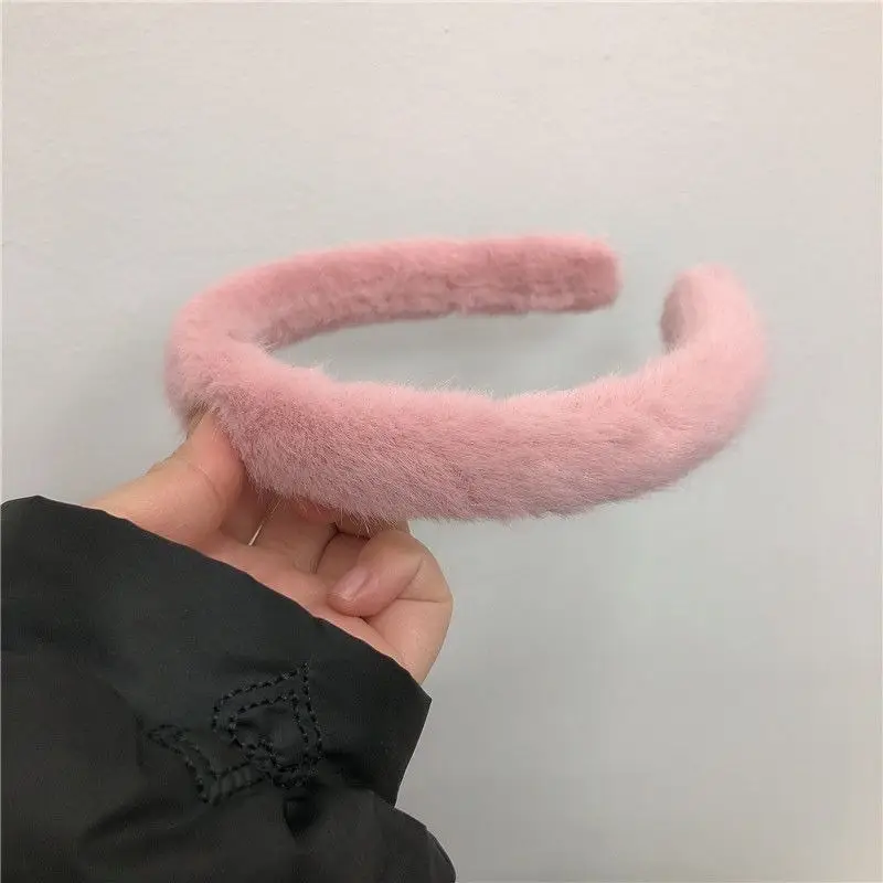 Candy Color Plush Headband for Women Winter Use - Image 2