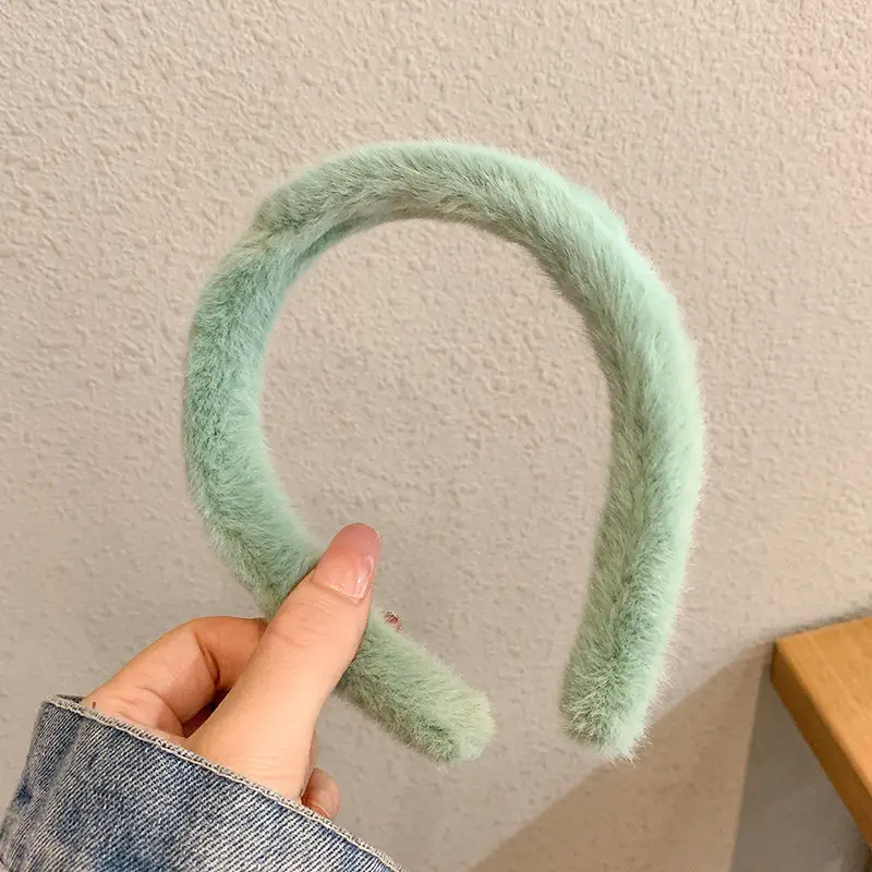 Candy Color Plush Headband for Women Winter Use - Image 3