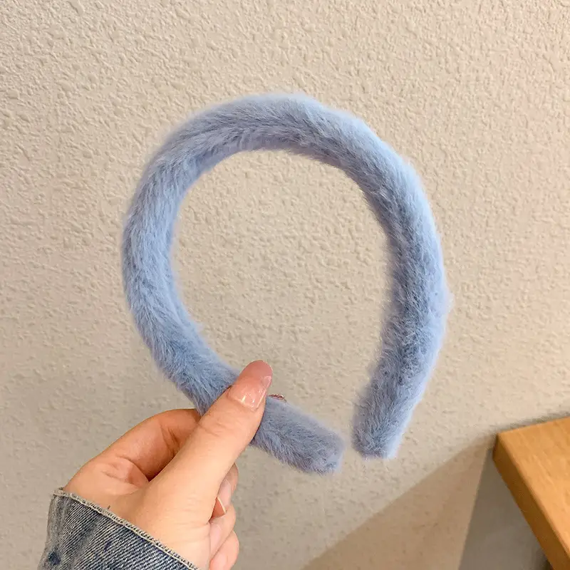 Candy Color Plush Headband for Women Winter Use - Image 4