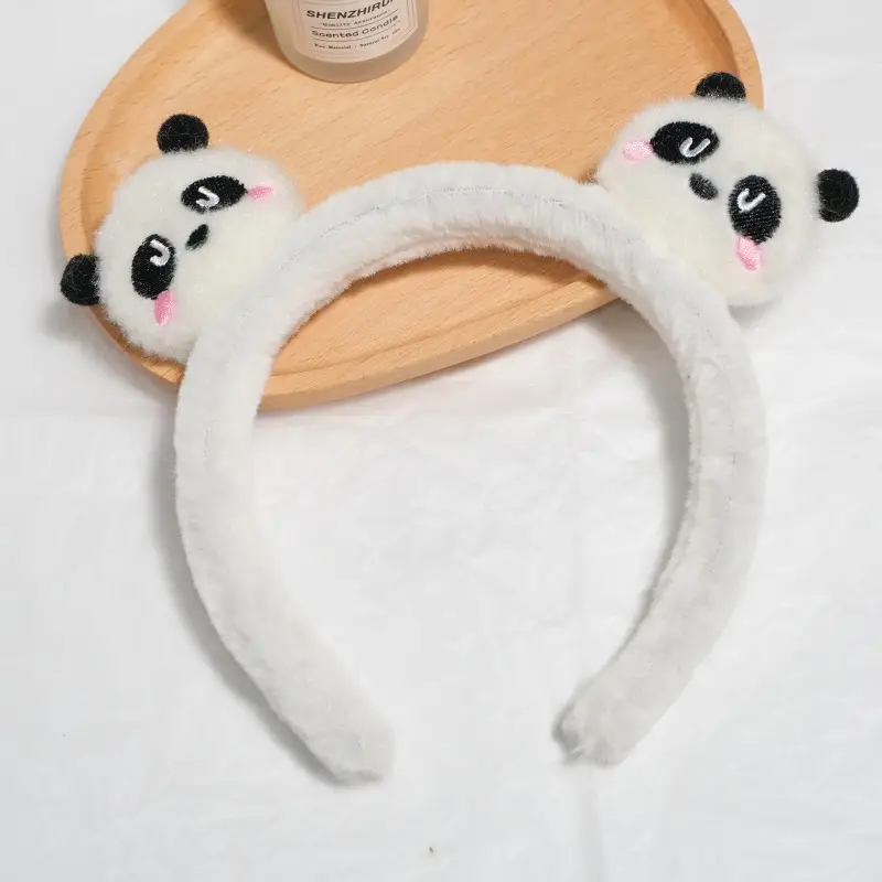 Plush Panda Headband with Face Mask for Women - Image 149