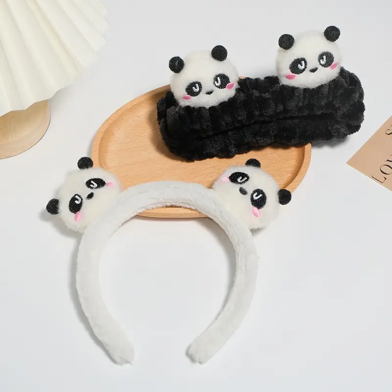 Plush Panda Headband with Face Mask for Women — feature 2