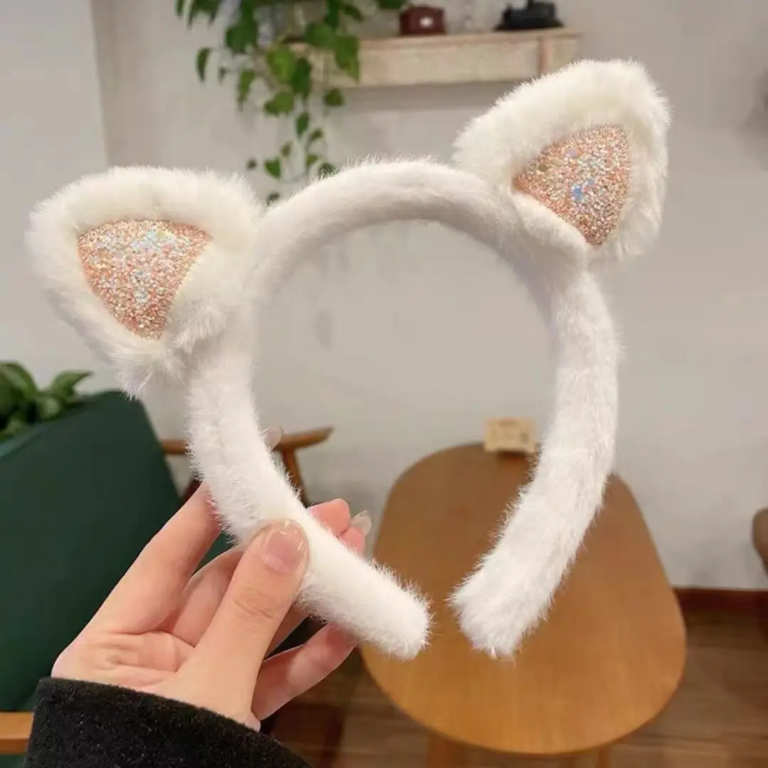 Plush Panda Headband with Face Mask for Women - Image 118