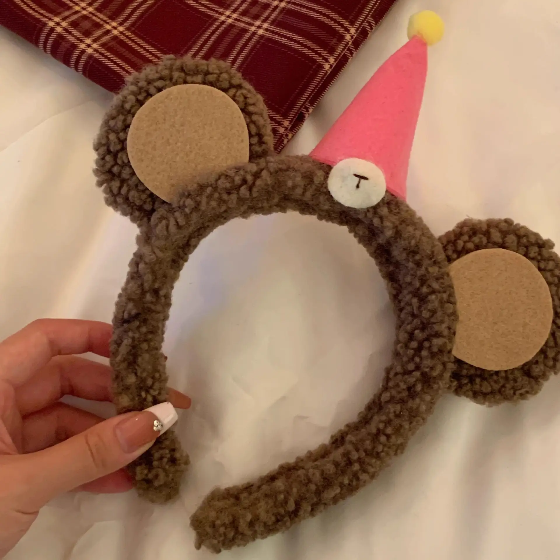 Plush Panda Headband with Face Mask for Women - Image 119