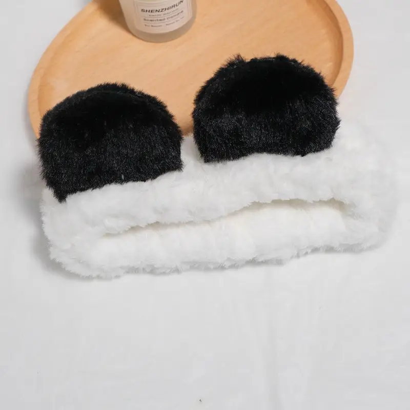Plush Panda Headband with Face Mask for Women - Image 12