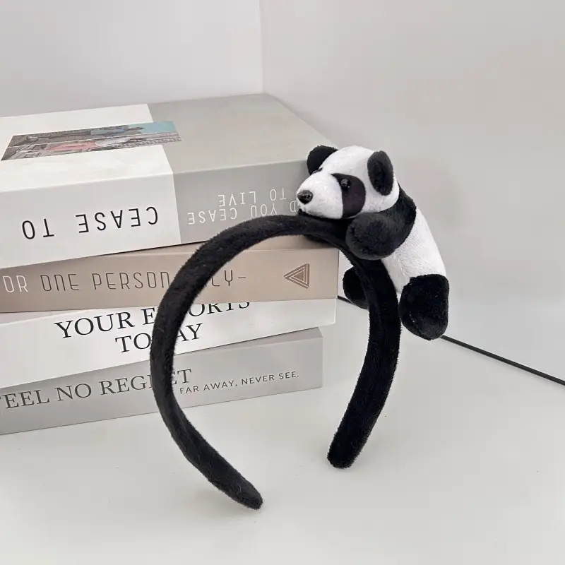 Plush Panda Headband with Face Mask for Women - Image 14