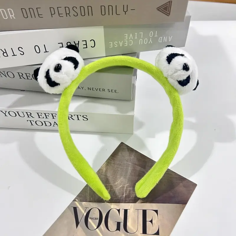 Plush Panda Headband with Face Mask for Women - Image 15