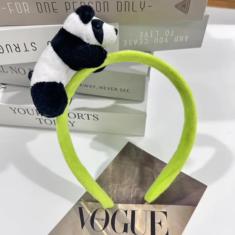 Plush Panda Headband with Face Mask for Women - Image 16