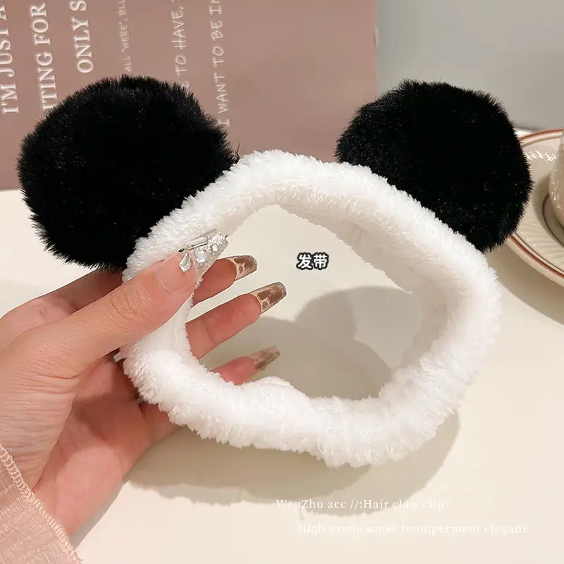 Plush Panda Headband with Face Mask for Women - Image 20