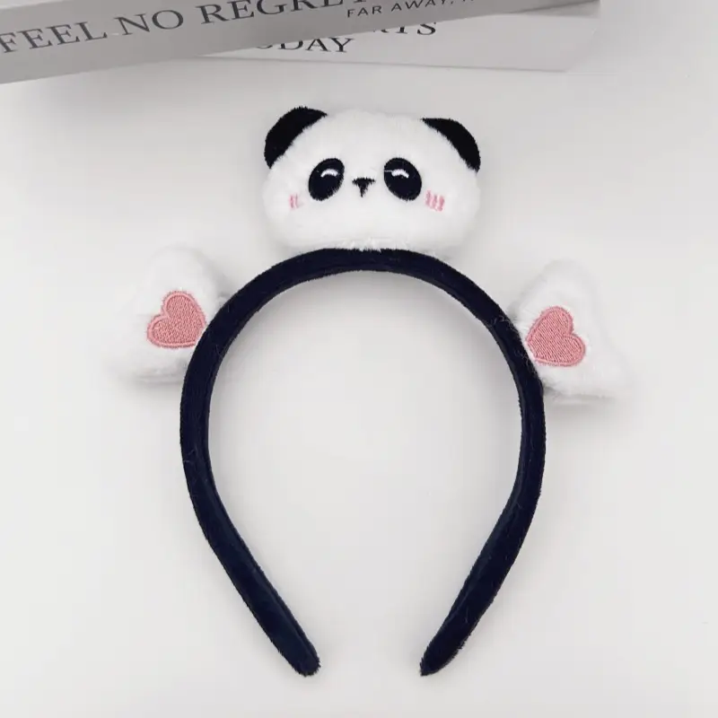 Plush Panda Headband with Face Mask for Women - Image 5