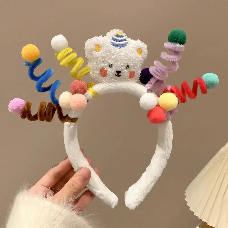 Plush Panda Headband with Face Mask for Women - Image 62