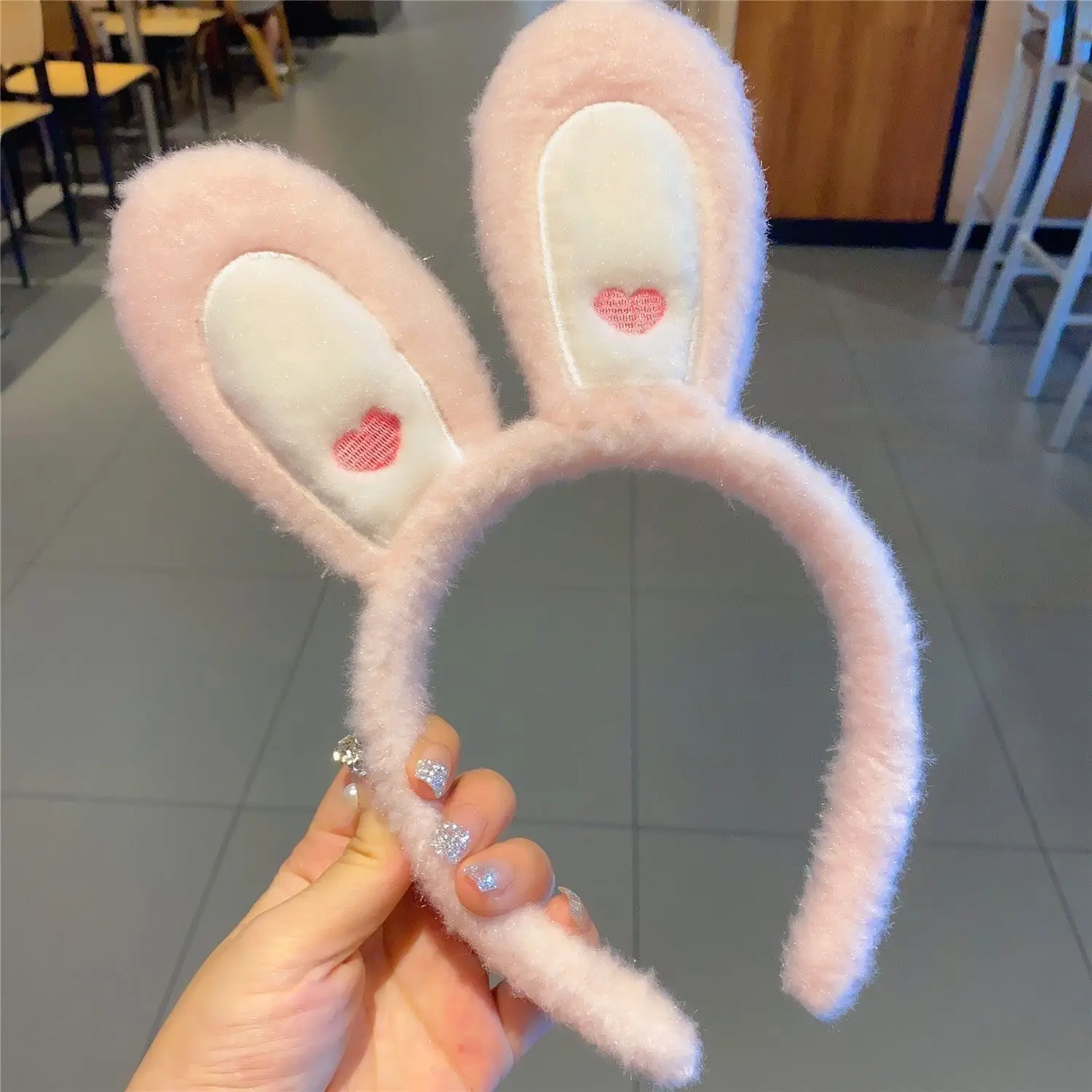 Plush Panda Headband with Face Mask for Women - Image 79