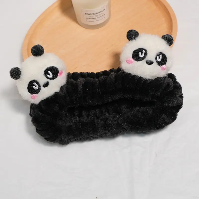 Plush Panda Headband with Face Mask for Women - Image 9