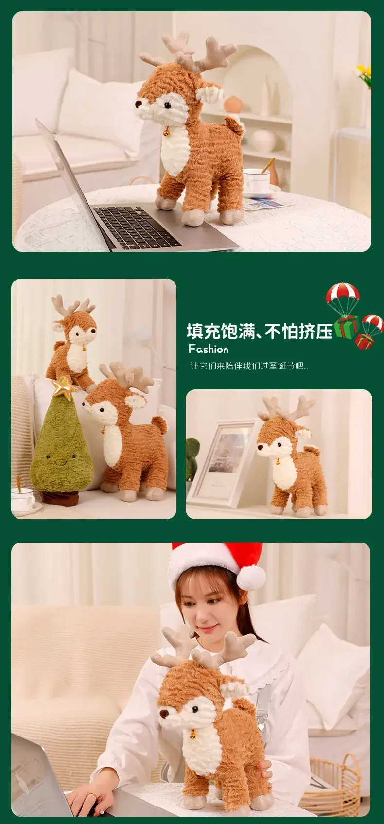 Christmas Deer Plush Doll for Kids Soft Plush Toy — feature 9