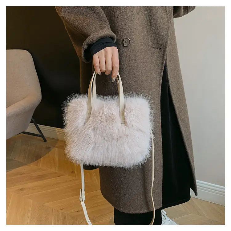 Women's Faux Fur Shoulder Bag Brown Winter — feature 15