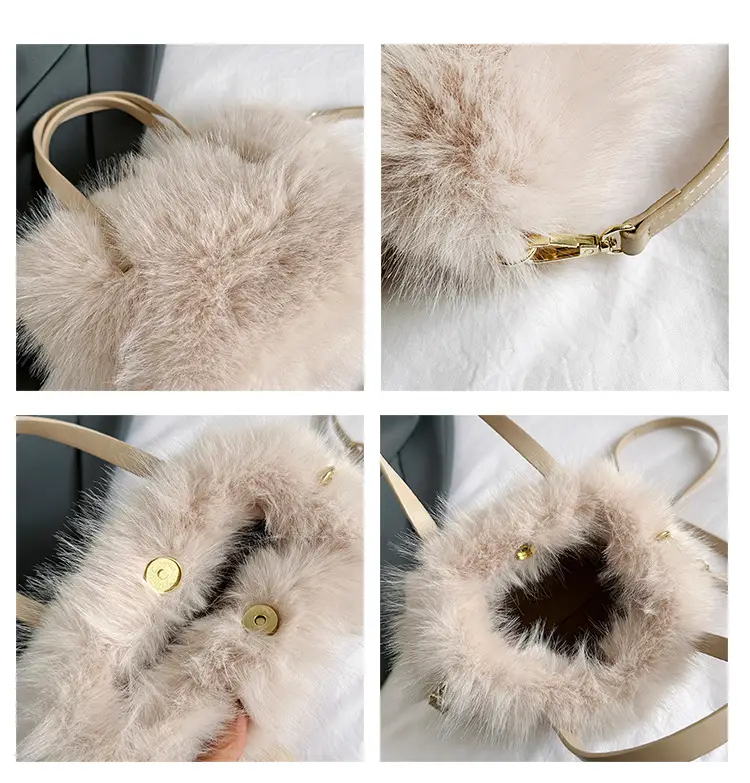 Women's Faux Fur Shoulder Bag Brown Winter — feature 8