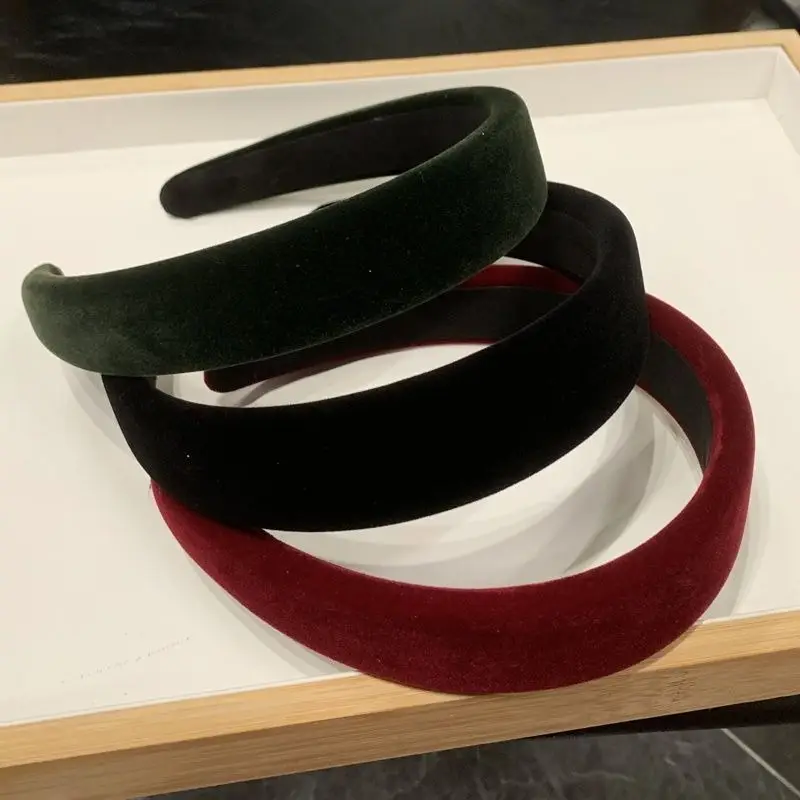 Retro Velvet Red Headband with Sponges for Girls - Image 11