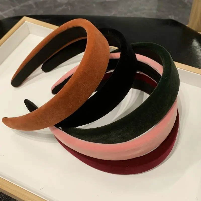 Retro Velvet Red Headband with Sponges for Girls — feature 1