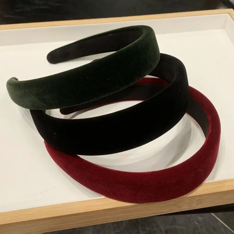 Retro Velvet Red Headband with Sponges for Girls — feature 2