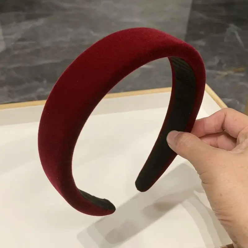 Retro Velvet Red Headband with Sponges for Girls — feature 5