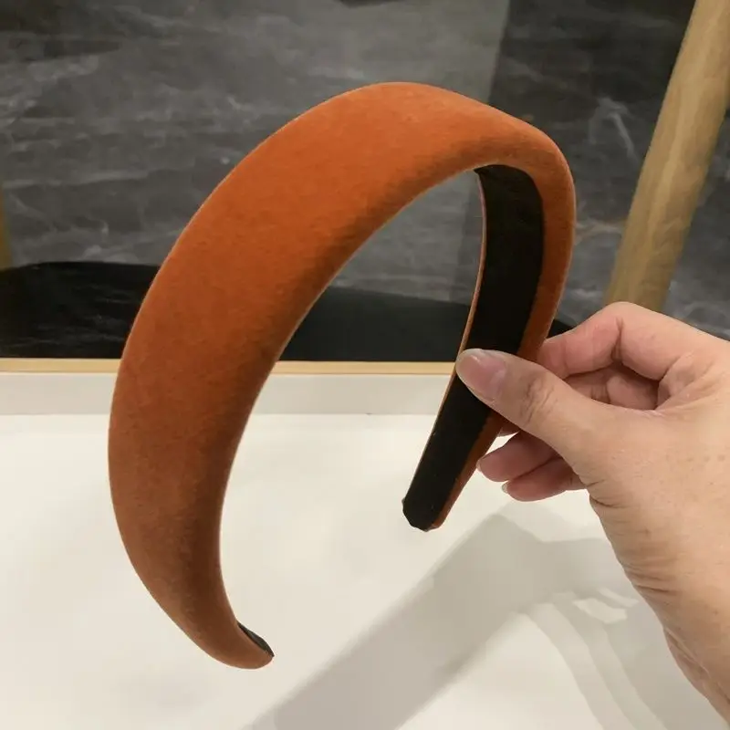 Retro Velvet Red Headband with Sponges for Girls — feature 7