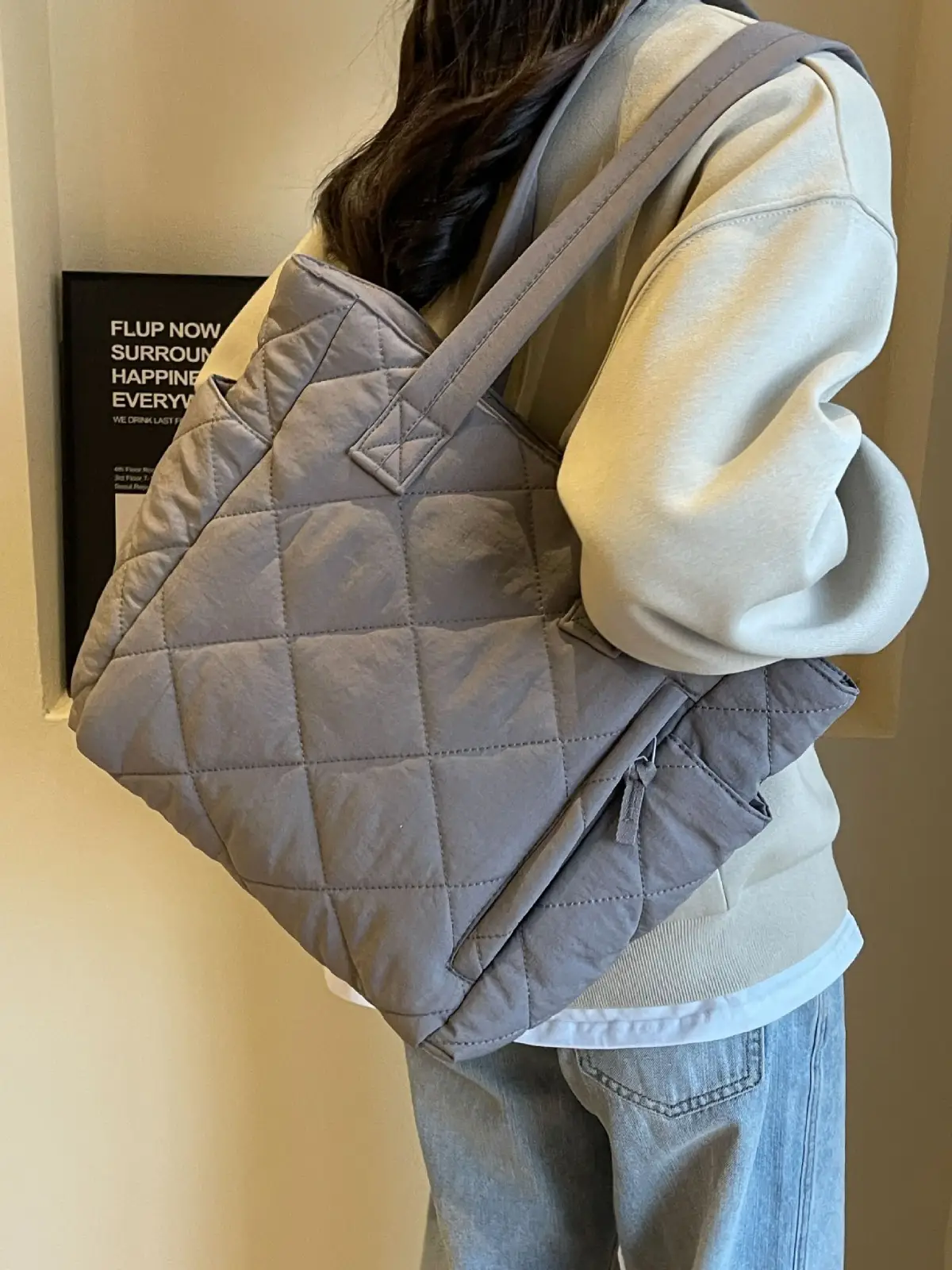 Orange Quilted Tote Bag for Women Large Capacity Commute - Image 13