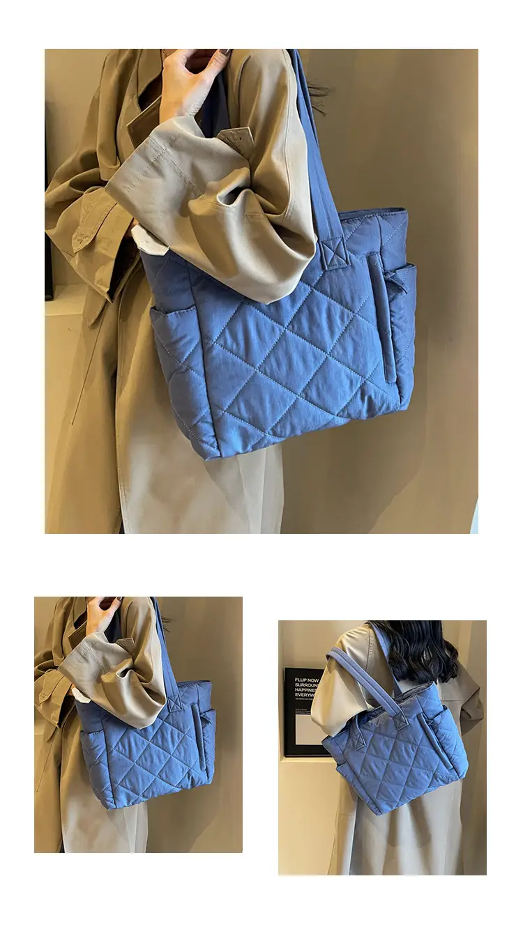Orange Quilted Tote Bag for Women Large Capacity Commute — feature 12