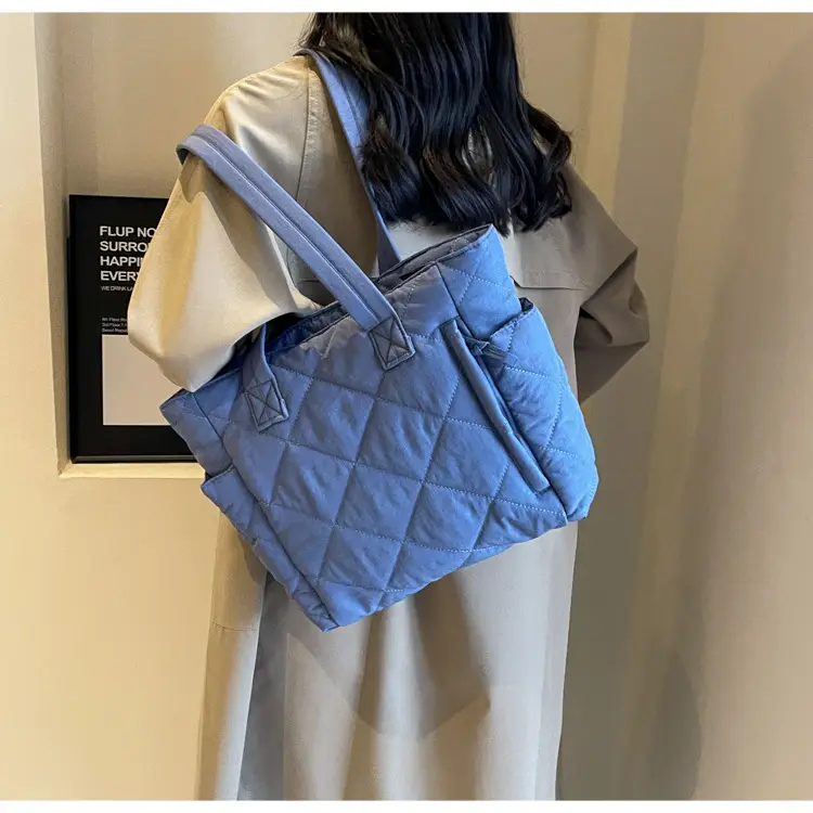 Orange Quilted Tote Bag for Women Large Capacity Commute — feature 31