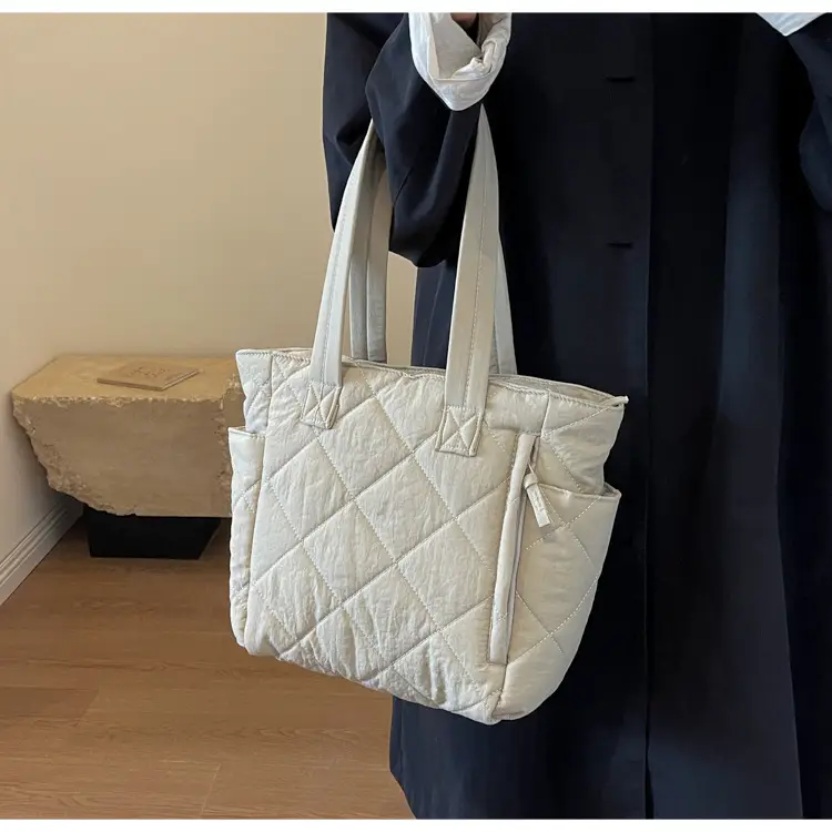 Orange Quilted Tote Bag for Women Large Capacity Commute — feature 35
