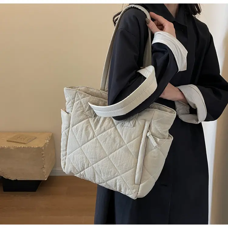 Orange Quilted Tote Bag for Women Large Capacity Commute — feature 38