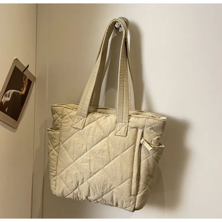 Orange Quilted Tote Bag for Women Large Capacity Commute — feature 42