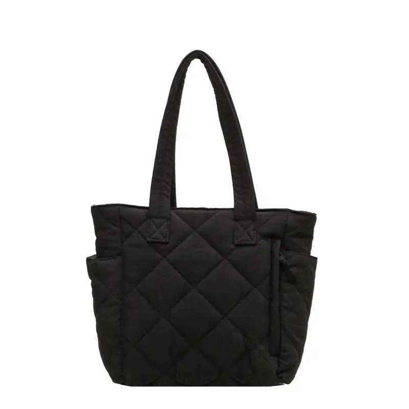 Orange Quilted Tote Bag for Women Large Capacity Commute - Image 2