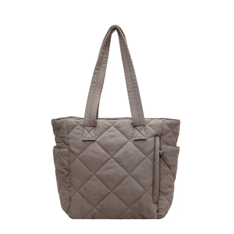 Orange Quilted Tote Bag for Women Large Capacity Commute - Image 3
