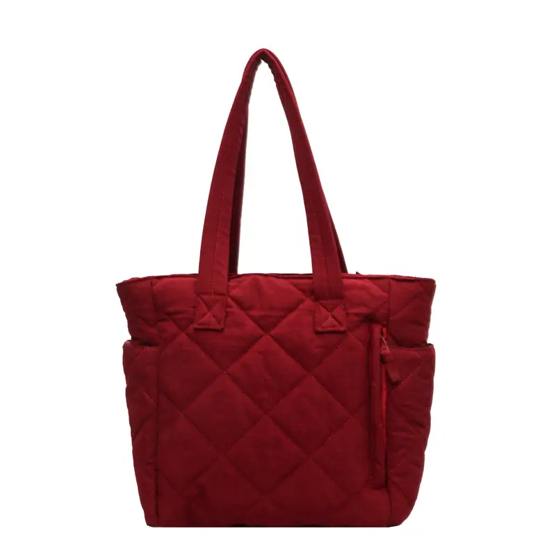 Orange Quilted Tote Bag for Women Large Capacity Commute - Image 5