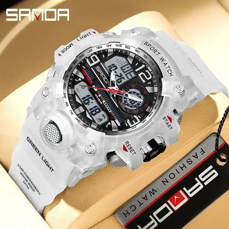 Sanda Sport Watch Green LED Digital Multifunctional - Image 97