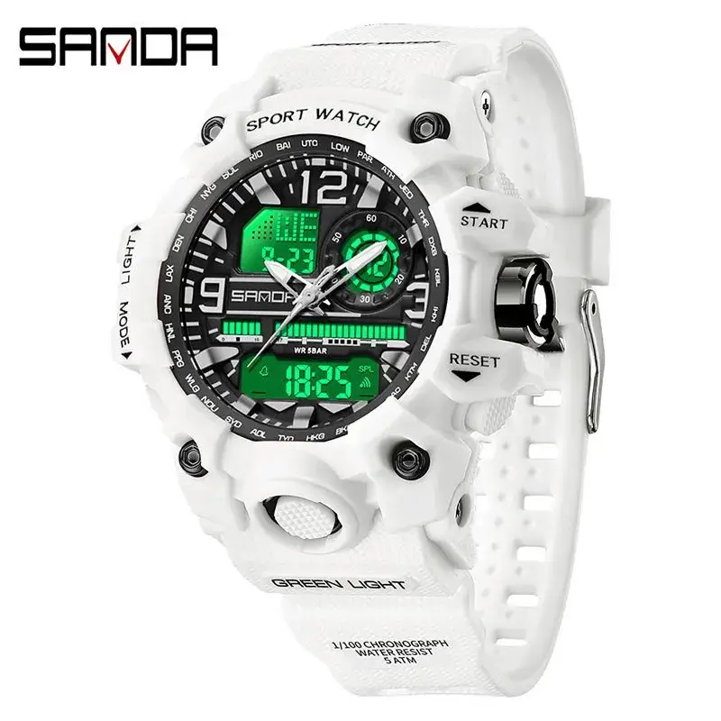 Sanda Sport Watch Green LED Digital Multifunctional - Image 8