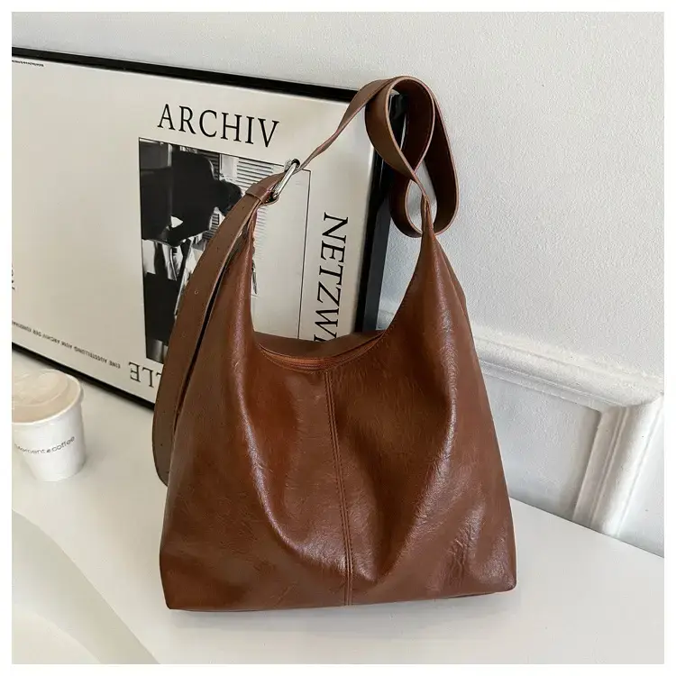 Brown Canvas Shoulder Bag for Women 2022 - Image 3