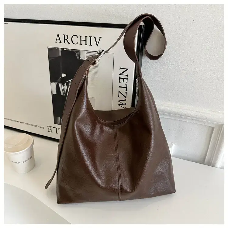 Brown Canvas Shoulder Bag for Women 2022 - Image 4