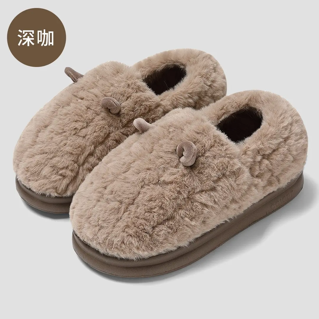 Women's Winter Home Cotton Slippers with Cartoon Design, Indoor Warm Thick-Soled Non-Slip Household Slippers for Men and Women - Image 13