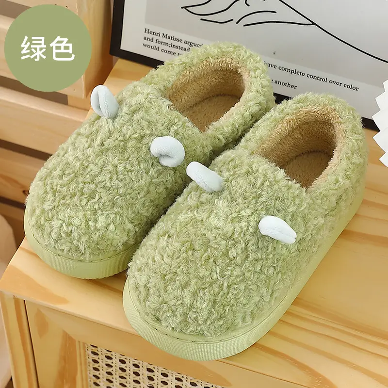 Women's Winter Home Cotton Slippers with Cartoon Design, Indoor Warm Thick-Soled Non-Slip Household Slippers for Men and Women - Image 9