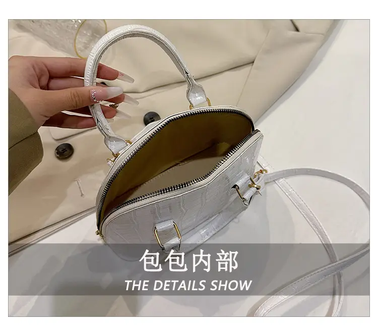 Elegant White Croc Leather Shoulder Bag for Women — feature 10