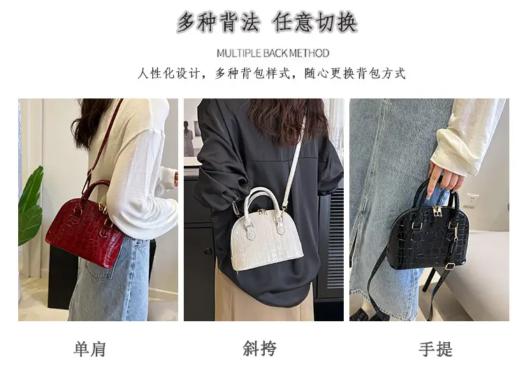 Elegant White Croc Leather Shoulder Bag for Women — feature 13