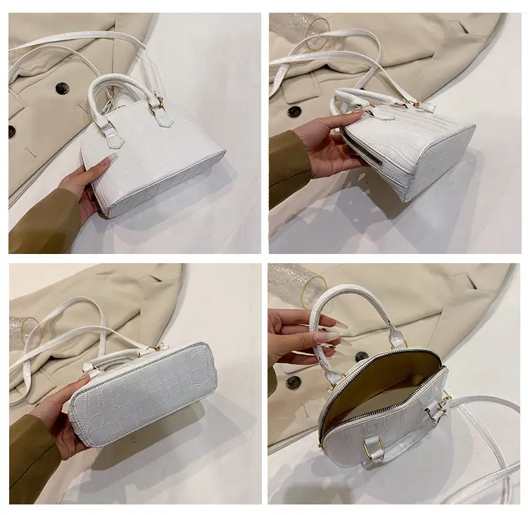 Elegant White Croc Leather Shoulder Bag for Women — feature 14