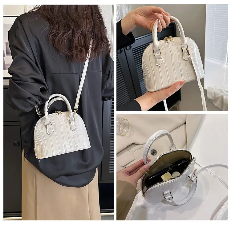 Elegant White Croc Leather Shoulder Bag for Women — feature 15