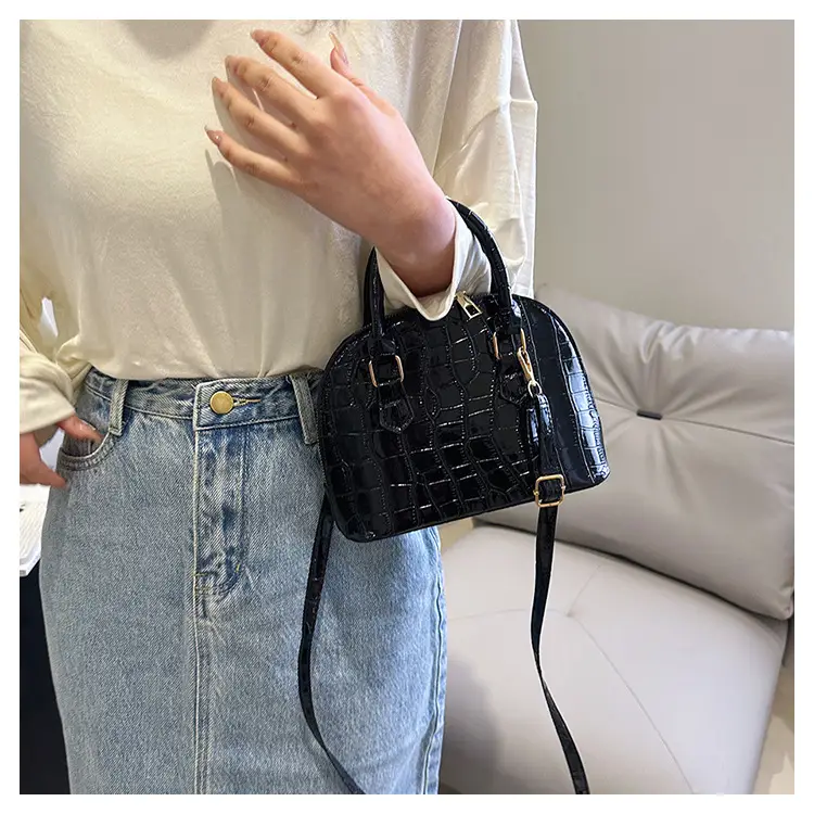 Elegant White Croc Leather Shoulder Bag for Women — feature 25