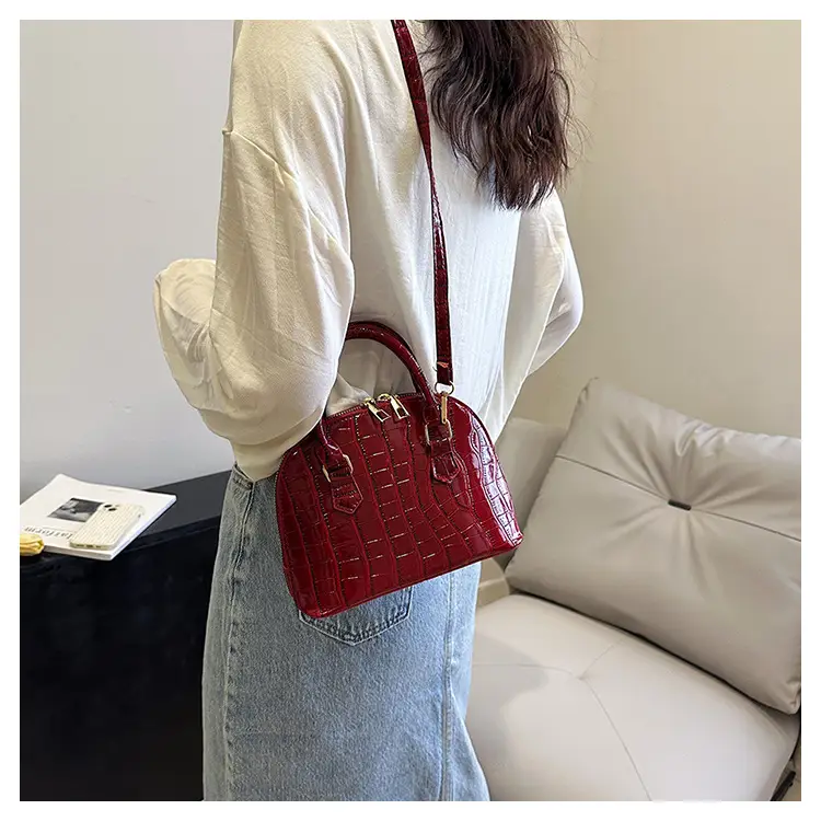 Elegant White Croc Leather Shoulder Bag for Women — feature 35